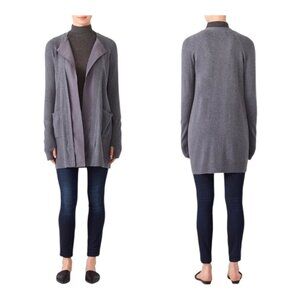 Kaufmanfranco Small Merino Wool Grey Open Front Flowing Cardigan